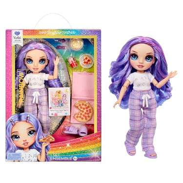 Rainbow High Junior High PJ Party - Sunny (Gelb) - 22 cm Puppe mit weichem Einteiler, Hausschuhen und Spielzubehör - Kinderspielzeug - Ideal für 4-12 Jahre im Sale